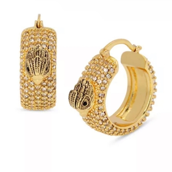 Kurt Geiger Jewelry - 💛🔹️Kurt Geiger🔹️ London Signature Eagle Pavé Huggie Hoop Earrings  Gold Tone